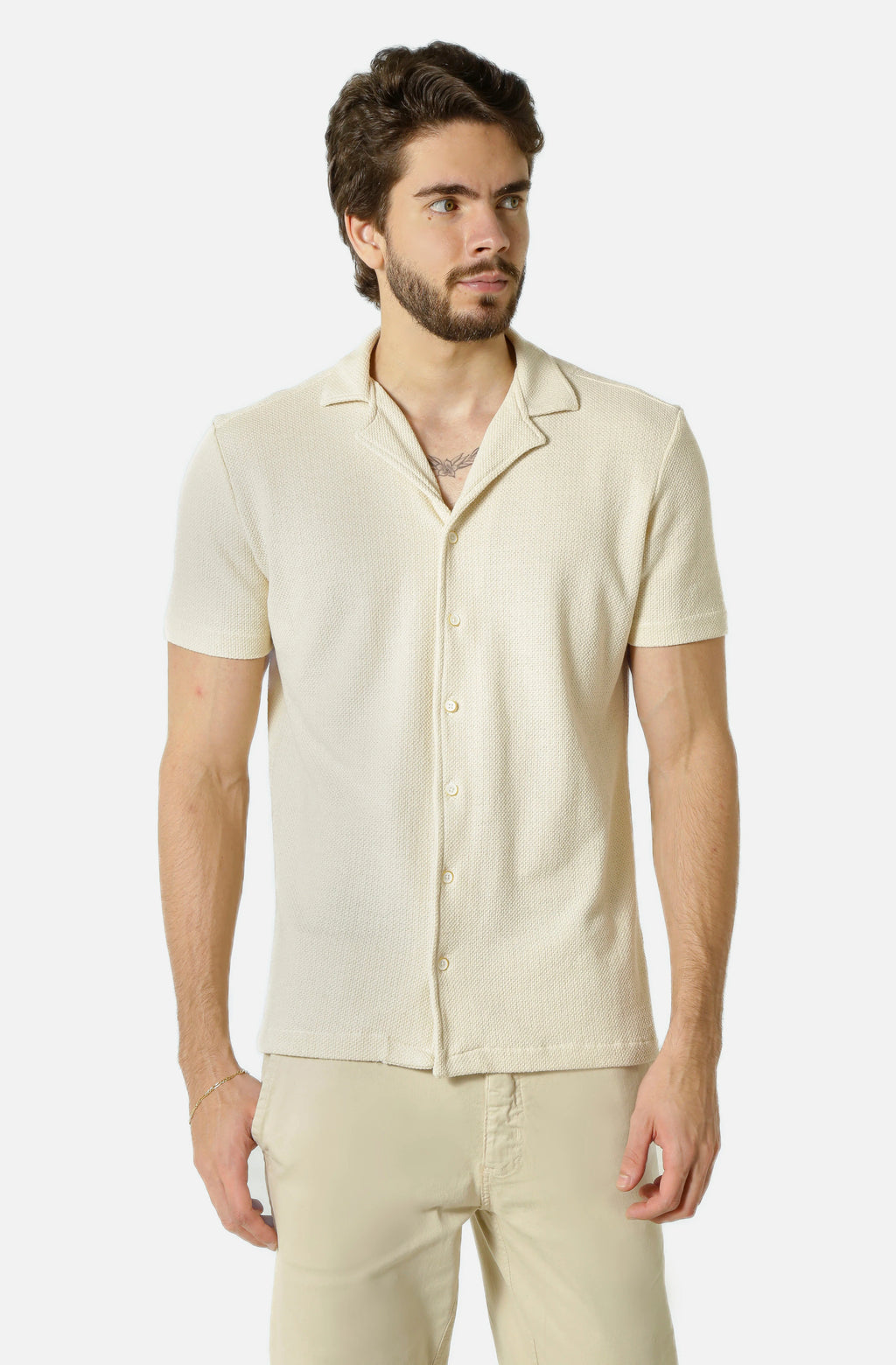 Camisa gola esporte manga curta textura