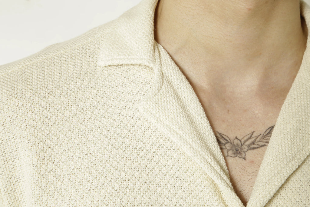 Camisa gola esporte manga curta textura